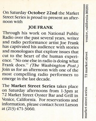 A newspaper ad for the Market Street performance